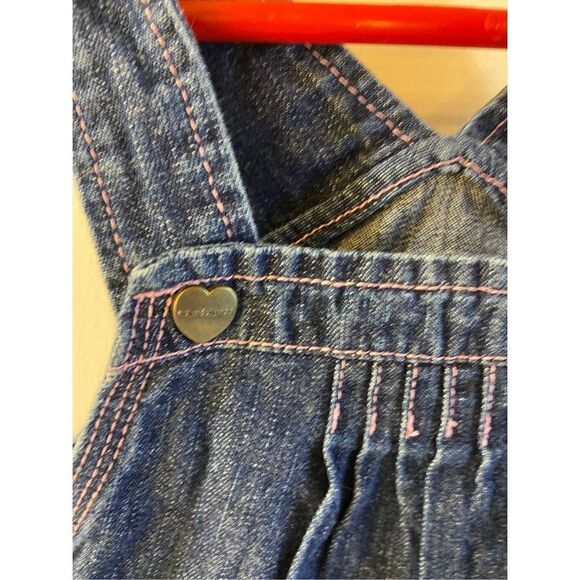 Carhartt short overalls girls 4t denim #13706 bunny and snails snaps - Picture 4 of 7